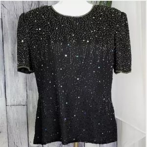 Stenay Sequined Silk Blouse Vintage